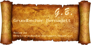 Grundbecher Bernadett névjegykártya